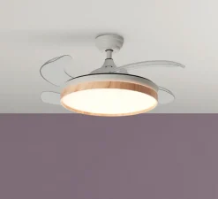 Ventilateur lumineux, Blanes, été/hiver, blanc mat, naturel, LED, dim, 3000 / 4000 / 6000K, 3800 lm, Ø107cm, H48cm - MDC