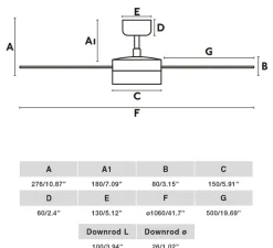 Plafonnier & Spot|Enfants*Faro Ventilateur lumineux, CRUISER S, été/hiver, DC Motor, , LED, 2700-6500K, 831lm, Ø106cm, H27,6cm - noir mat