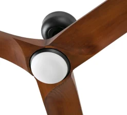 Ventilateur lumineux, Heywood L, noir, noyer, LED, 2700-4000-6000K, 480 lm, Ø132cm, H27cm - Faro