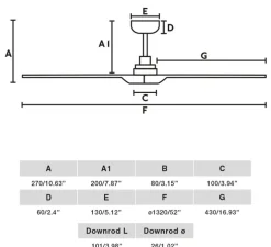 Ventilateur lumineux, Heywood L, noir, noyer, LED, 2700-4000-6000K, 480 lm, Ø132cm, H27cm - Faro