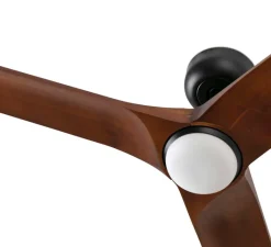 Plafonnier & Spot*Faro Ventilateur lumineux, Heywood S, , LED, 2700-4000-6000K, 480 lm, Ø90cm, H27cm - noir, noyer