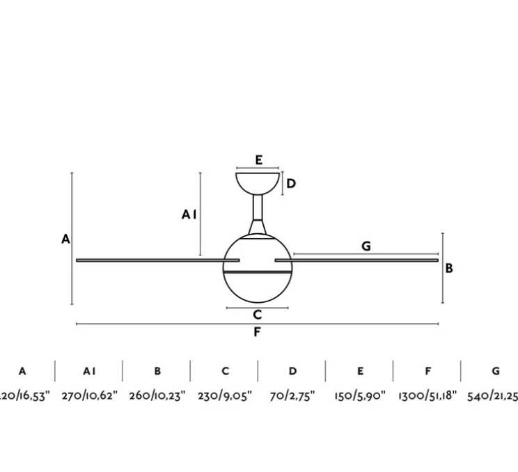 ventilateur lumineux, IZARO, été/hiver, DC Motor, blanc, LED, 3000K, 850lm, Ø132cm, H42cm - Faro