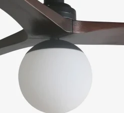 Enfants|Plafonnier & Spot*Faro Ventilateur lumineux, KLIM S, foncé, Ø92,5cm, H40,8cm - noir, noyer