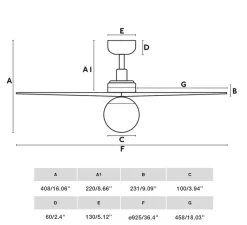 Enfants|Plafonnier & Spot*Faro Ventilateur lumineux, KLIM S, foncé, Ø92,5cm, H40,8cm - noir, noyer
