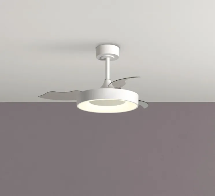 Ventilateur lumineux, Lisboa XS, été/hiver, blanc mat, LED, dim, 3000 / 4000 / 6000K, 5000 lm, Ø91,5cm, H43,5cm - MDC