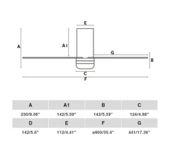 Ventilateur lumineux, Mini Punt Tube S, blanc, pâles bois, LED, dim, 2700-4000-6000K, 480 lm, Ø90cm, H23cm - Faro