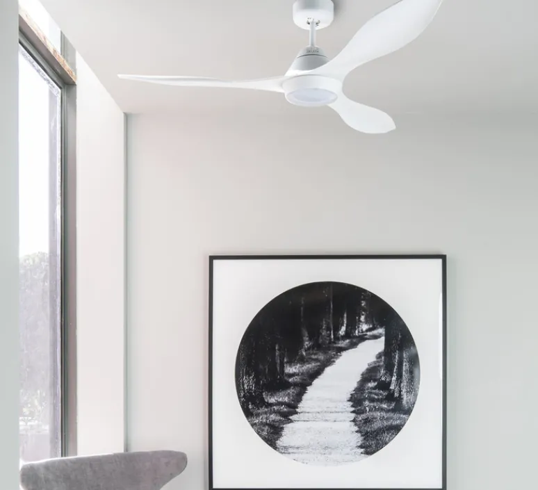 Plafonnier & Spot*Faro Ventilateur lumineux, POLARIS, été/hiver, DC Motor, , LED, 2700K, 1500lm, Ø132cm, H27,5cm - blanc