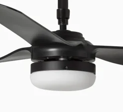 Ventilateur lumineux, Punt M, noir, LED, dim, 3000 - 4200 - 6500K, 723 lm, Ø130cm, H32,2cm - Faro