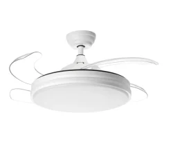Plafonnier & Spot*MDC Ventilateur lumineux, Turin, été/hiver, , LED, dim, 3000 / 4000 / 6000K, 3800 lm, Ø107cm, H48cm - blanc mat