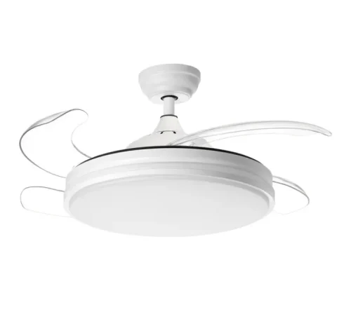 Plafonnier & Spot*MDC Ventilateur lumineux, Turin, été/hiver, , LED, dim, 3000 / 4000 / 6000K, 3800 lm, Ø107cm, H48cm - blanc mat