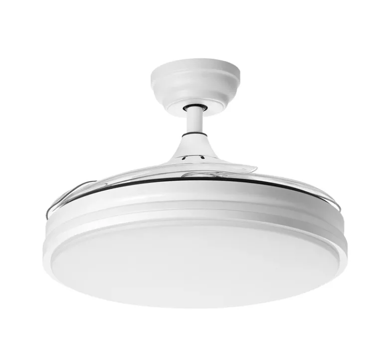 Plafonnier & Spot*MDC Ventilateur lumineux, Turin, été/hiver, , LED, dim, 3000 / 4000 / 6000K, 3800 lm, Ø107cm, H48cm - blanc mat