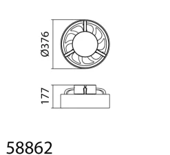 Ventilateur lumineux, Venti Paper, été/hiver, blanc, LED, dim, 3000 / 4000 / 6000K, 2000 lm, Ø37,6cm, H17,7cm - MDC