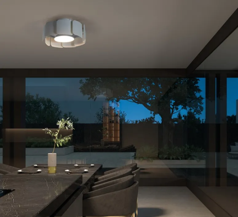 Plafonnier & Spot*MDC Ventilateur lumineux, Venti Snail, été/hiver, , LED, dim, 3000 / 4000 / 6000K, 2000 lm, Ø42cm, H19cm - blanc